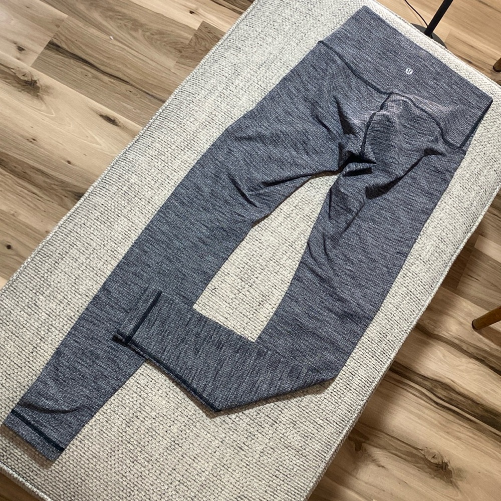 Lululemon Wunder Under High Rise Full Length 31” Heathered‎ Black Gray sz6